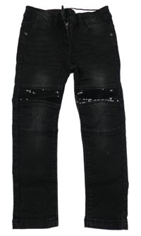 Černé skinny rifle s flitry Lupilu