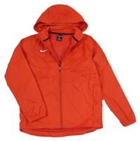 Červená šusťáková funkční sportovní bunda s kapucí Nike