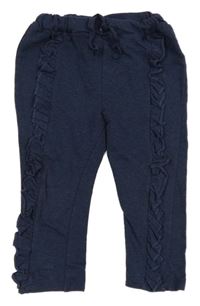 Tmavomodré tepláky s volánky Topomini