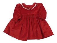 Červené sametové šaty s volánkem George