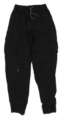 Černé cuff šusťákové kalhoty s kapsami George