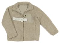 Nové - béžová huňatá podšitá bunda s kapsou UNIQLO