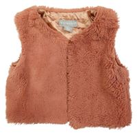 Jahodová kožešinová podšitá vesta Primark