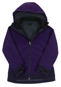 Švestkovo-lilková softshellová bunda s kapucí H&M