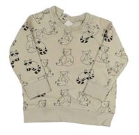 Béžová mikina s medvídky H&M