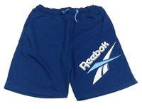 Tmavomodré teplákové kraťasy s logem Reebok