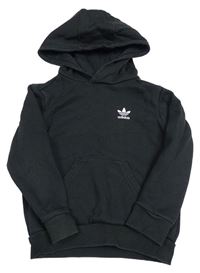 Černá mikina s logem a kapucí Adidas