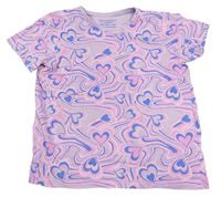 Lila-modré tričko se srdíčky Primark