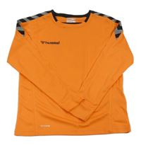 Oranžovo-černo-šedé sportovní triko Hummel 