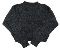 Černo-stříbrný třpytivý crop svetr zn. H&M