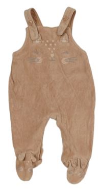 Starorůžové sametové dupačky - kočička George