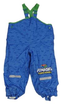 Modré vzorované šusťákové zateplené laclové kalhoty - PJ Masks 