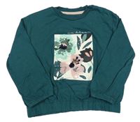 Zelené triko s květy a flitry Nutmeg