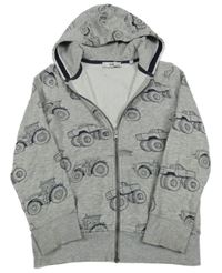 Šedá propínací mikina s auty a kapucí C&A
