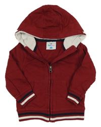 Vínová propínací mikina s kapucí Topomini