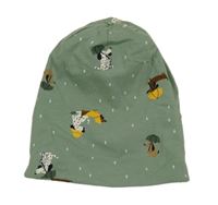 Zelená bavlněná čepice s pejsky Tchibo