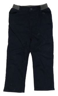 Tmavomodré teplákové skinny rifle s úpletovým pasem Orchestra 