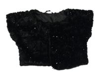 Černé kožešinové třpytivé podšité bolerko 