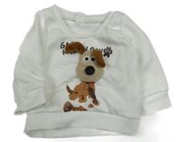 Bílá mikina s 3D pejskem Shein