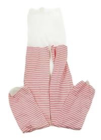 Bílo-růžové pruhované silonky 