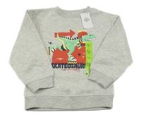 Nové - Světlešedá mikina s dinem Primark