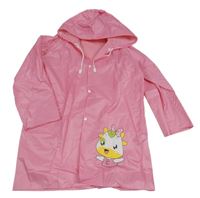 Růžová pláštěnka s kravičkou a kapucí 