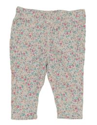 Bílo-růžovo-zelené květované legíny Carter's