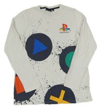 Bílo-tmavomodro-barevné triko - Playstation