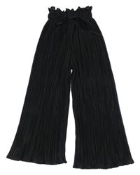 Černé žebrované culottes kalhoty 