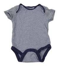 Bílo-tmavomodré pruhované body Next
