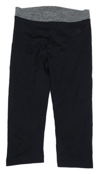 Černo-šedé sportovní crop legíny 