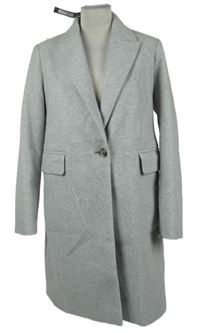 Nové - Dámský šedý flaušový kabát Primark 