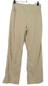 Dámské smetanové žebrované palazzo kalhoty Shein 