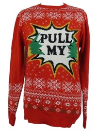 Pánský červený vzorovaný svetr s nápisem Pep&Co