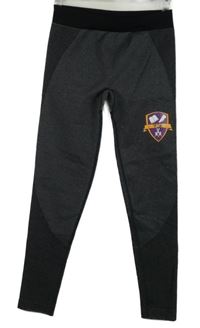 Dámské šedo-černé sportovní funkční legíny s erbem 