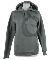 Pánská šedá mikina s potiskem a kapucí 