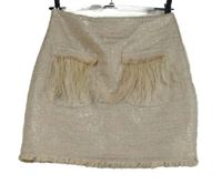 Dámská světlerůžovo-stříbrná melírovaná sukně s peříčky Zara 