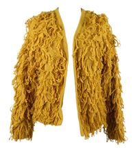 Dámský hořčicový svetrový třásňový cardigán New Look 