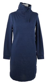 Dámské tmavomodré teplákové šaty s komínovým límcem Up2Fashion 