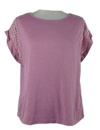 Dámské lila tričko s krajkou 