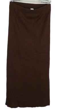 Dámská hnědá žebrovaná midi sukně Anko 