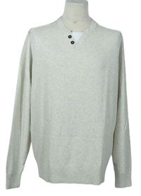 Pánský béžový svetr s knoflíčky C&A