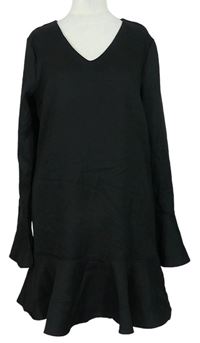 Dámské černé šaty s rozšířenými rukávy Boohoo