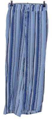 Dámské modro-tmavomodré vzorované volné kalhoty Select 