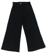 Černé žebrované úpletové culottes kalhoty New Look