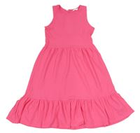 Neonově růžové žebrované šaty Primark