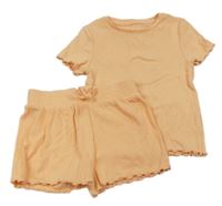 2set- oranžové žebrované tričko+ kraťasy Primark