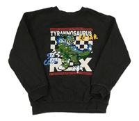 Černá mikina s dinosaurem z flitrů H&M