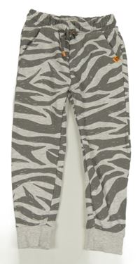 Bílo-šedé vzorované tepláky F&F