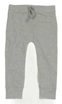 Šedo-bílé proužkované tepláky George 